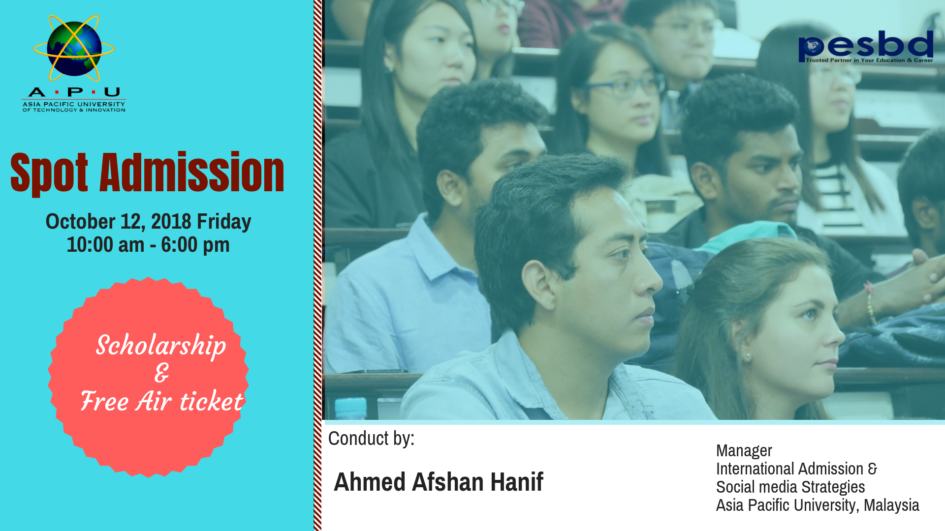 Spot Admission: Asia Pacific University, Malaysia